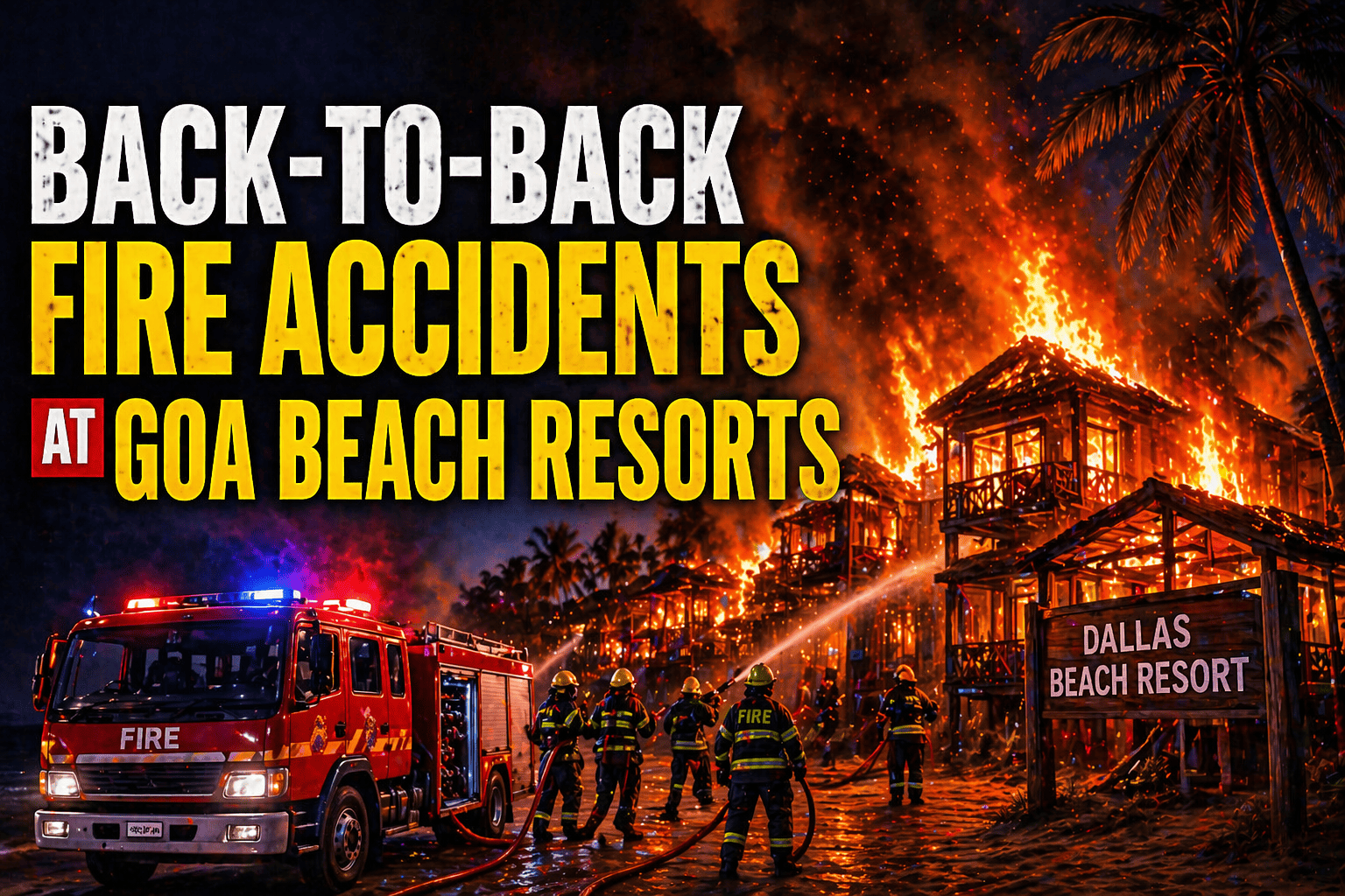 BACK-TO-BACK FIRE ACCIDENTS AT GOA BEACH RESORTS